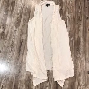 White Express Sleeveless Cardigan Top
